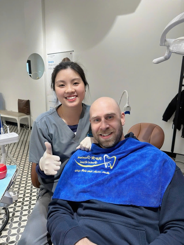 Happy patient with doctor